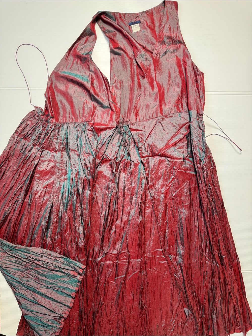 DOSA Rajasthani Dress Iridescent Tibet Burgundy Shimmer Wrap Dress 100% Silk 2 - Picture 9 of 16
